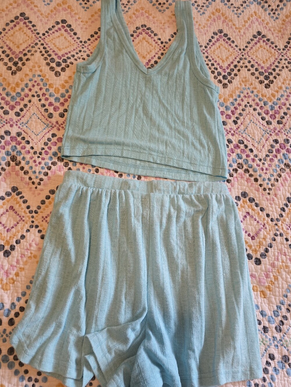 Womens Ribbed Lightweight Pj Set - Picture 5 of 5